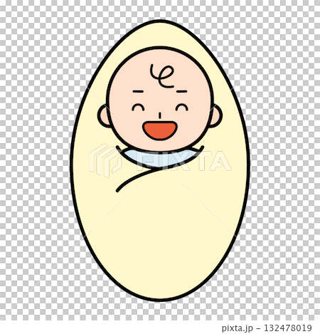 高興的嬰兒全身的插圖 132478019