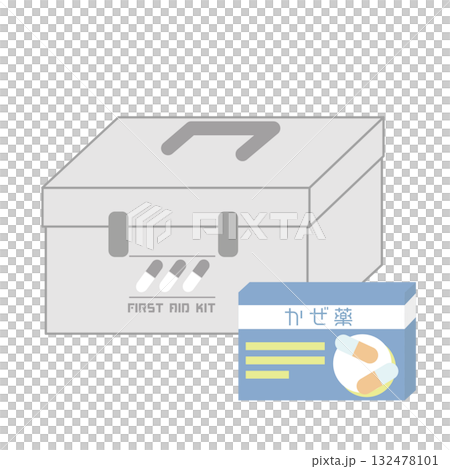 可愛的急救箱材料 132478101