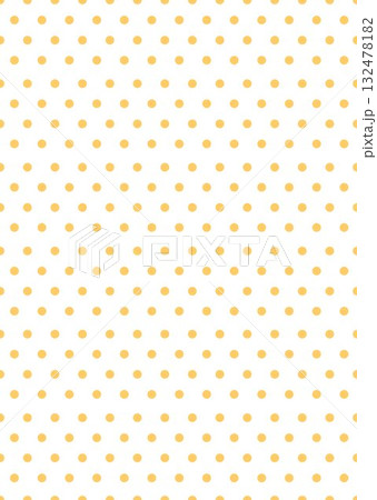 水玉パターンのドット柄テクスチャー背景イラスト　白バック　縦　オレンジ色みかん　山吹　ベクター 132478182