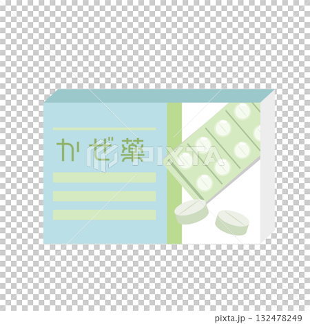 Cute illustrations of over-the-counter household medicines 132478249