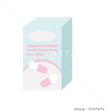 かわいい家庭用市販薬のイラスト 132478252