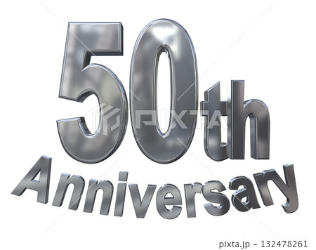 3DCG文字「50th Anniversary/50周年マークキラキラ」 132478261