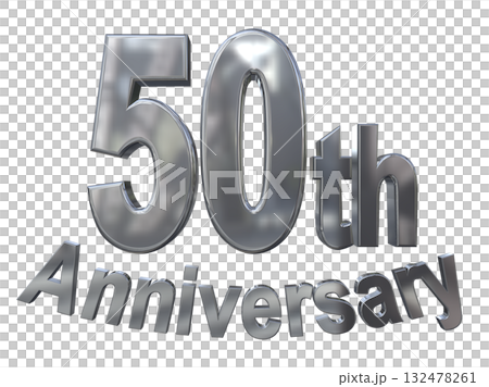 3DCG文字「50th Anniversary/50周年マークキラキラ」 132478261