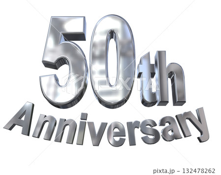 3DCG文字「50th Anniversary/50周年マークキラキラ」 132478262
