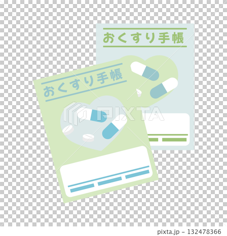 かわいいお薬手帳イラスト素材 132478366