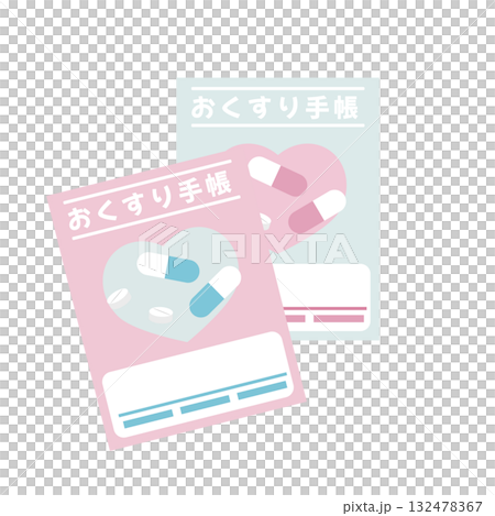 Cute medicine notebook illustration material 132478367