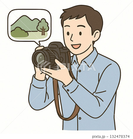就労支援 カメラ撮影をしている男性のイラスト 就労支援 カメラ撮影をしている男性のイラスト 132478374