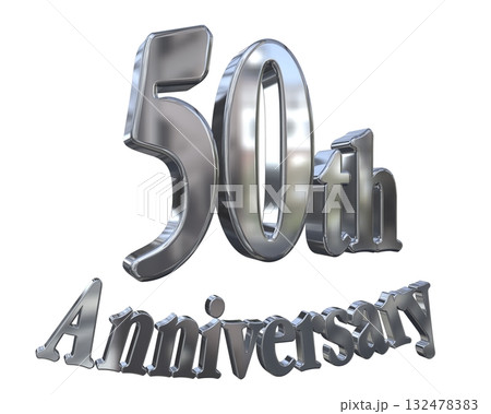 3DCG文字「50th Anniversary/50周年マークキラキラ」 132478383