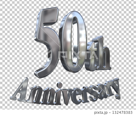 3DCG文字「50th Anniversary/50周年マークキラキラ」 132478383