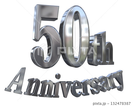 3DCG文字「50th Anniversary/50周年マークキラキラ」 132478387