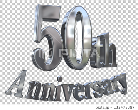 3DCG文字「50th Anniversary/50周年マークキラキラ」 132478387
