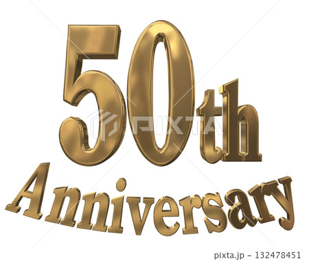 3DCG文字「50th Anniversary/50周年マークキラキラ」 132478451