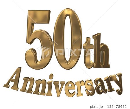 3DCG文字「50th Anniversary/50周年マークキラキラ」 132478452