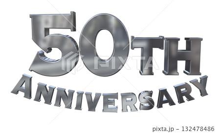 3DCG文字「50th Anniversary/50周年マークキラキラ」 132478486