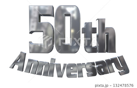 3DCG文字「50th Anniversary/50周年マークキラキラ」 132478576