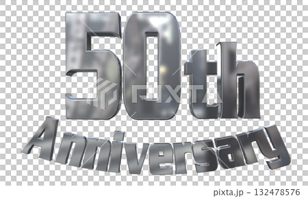 3DCG文字「50th Anniversary/50周年マークキラキラ」 132478576