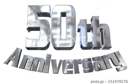 3DCG文字「50th Anniversary/50周年マークキラキラ」 132478578