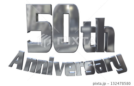 3DCG文字「50th Anniversary/50周年マークキラキラ」 132478580