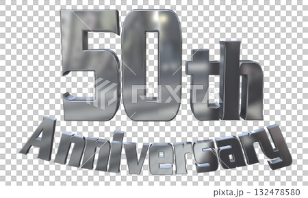 3DCG文字「50th Anniversary/50周年マークキラキラ」 132478580