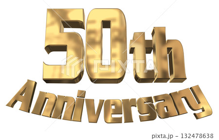 3DCG文字「50th Anniversary/50周年マークキラキラ」 132478638