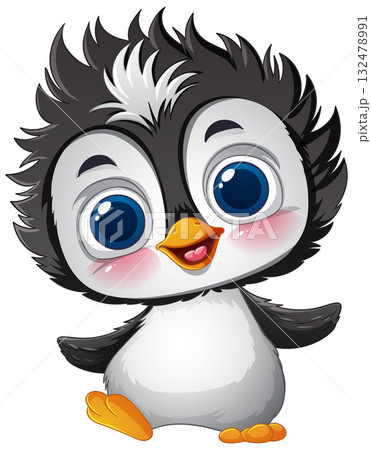 Adorable Baby Penguin Illustration Adorable Baby Penguin Illustration 132478991