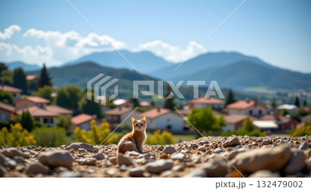 Two contrasting views of water  one, an expansive body of deep blue water with small ripples, offering an up close perspective 132479002