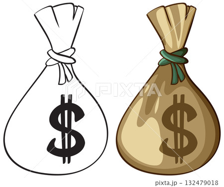 Money Bags with Dollar Signs Vector Illustration Money Bags with Dollar Signs Vector Illustration 132479018