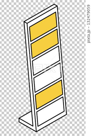 Simple line drawing isometric illustration of a standing sign 132479059