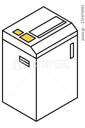 シュレッダーのシンプルな線画アイソメトリックイラスト 132479061