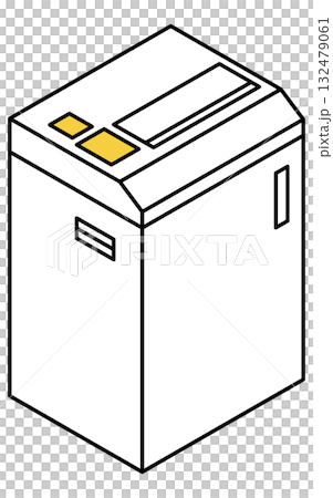 シュレッダーのシンプルな線画アイソメトリックイラスト 132479061