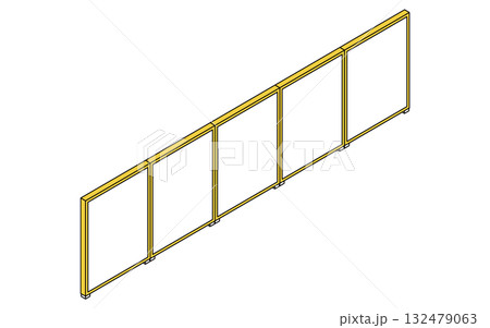 連結したオフィス用ロウパーテーションのシンプルな線画アイソメトリックイラスト 連結したオフィス用ロウパーテーションのシンプルな線画アイソメトリックイラスト 132479063