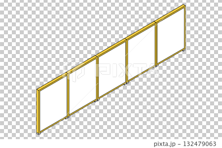 連結したオフィス用ロウパーテーションのシンプルな線画アイソメトリックイラスト 連結したオフィス用ロウパーテーションのシンプルな線画アイソメトリックイラスト 132479063