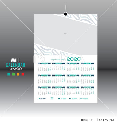 2026 wall vector calendar design 2026 wall vector calendar design 132479148