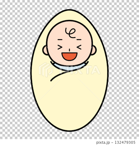 笑著的嬰兒的插圖 132479305