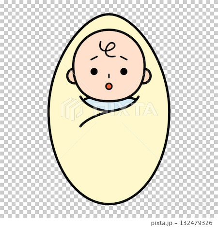 疑問を抱く赤ちゃんのイラスト 132479326