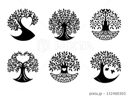 Beautiful abstract tree life decoration element. 132480303