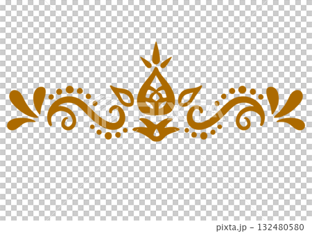 東方風格的裝飾部件。手繪裝飾品。 132480580