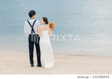 海辺のウェディングフォト 海辺のウェディングフォト 132480659