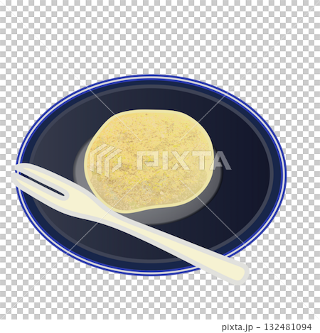 Kinako ohagi on a plate Kinako ohagi on a plate 132481094