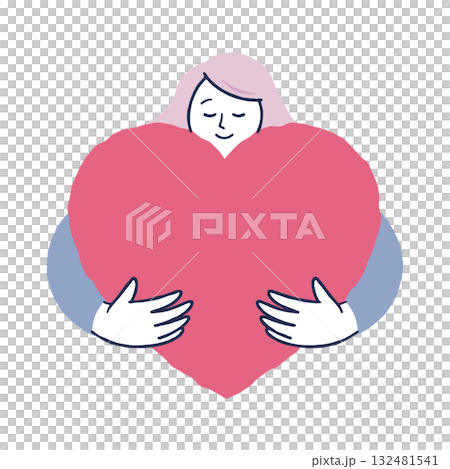 一個擁抱一顆心的女人 132481541