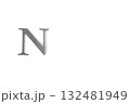 白背景、金属のシルバーのフォントN 132481949