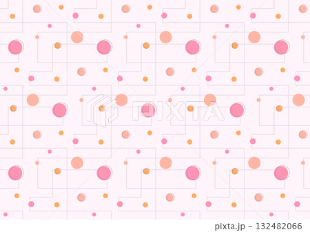 シンプルでかわいい水玉模様のシームレス背景_ピンク 132482066