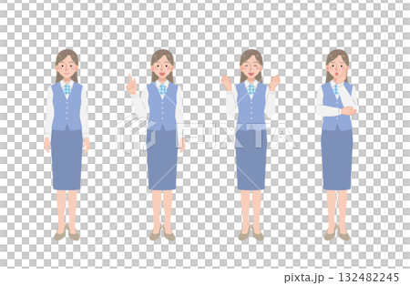 女性辦公室職員插圖集（全身） 132482245