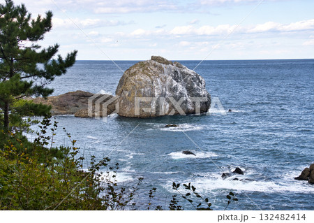 種差海岸 白岩と美しい海 青森県八戸市 種差海岸 白岩と美しい海 青森県八戸市 132482414