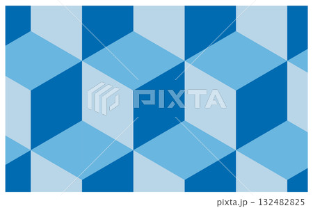 青いキューブパターン背景イラスト素材 132482825