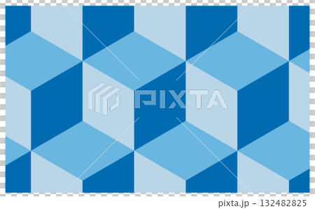 青いキューブパターン背景イラスト素材 132482825