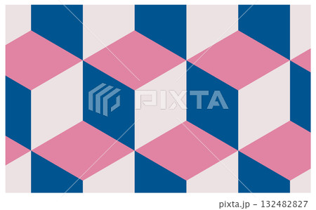 かわいいキューブパターン背景素材 132482827