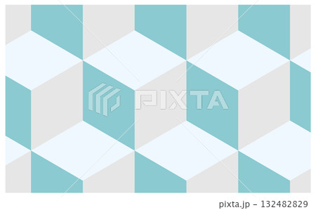 寒色系のキューブ背景パターン素材 132482829