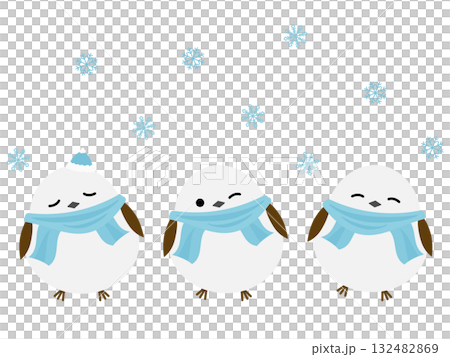 Long-tailed tits preparing for winter 132482869