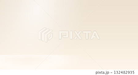 Beige wall. Perls studio room gradient with white light. Product presentation scene blank backdrop. Clean ivory beauty table for banner. Vector illustration Beige wall. Perls studio room gradient with white light. Product presentation scene blank backdrop. Clean ivory beauty table for banner. Vector illustration 132482935